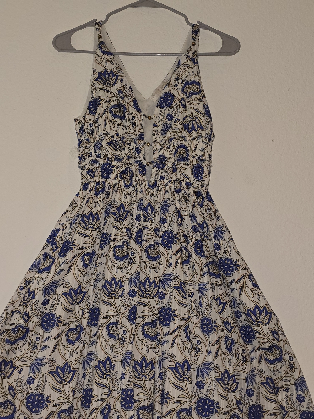 Caroline Constas Blue Floral Maxi Dress on White